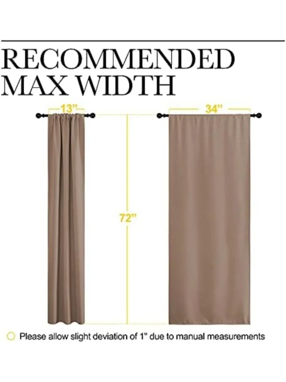 Thermal Insulated Blackout Curtains for Kitchen & Bedroom - Set of 2, 34